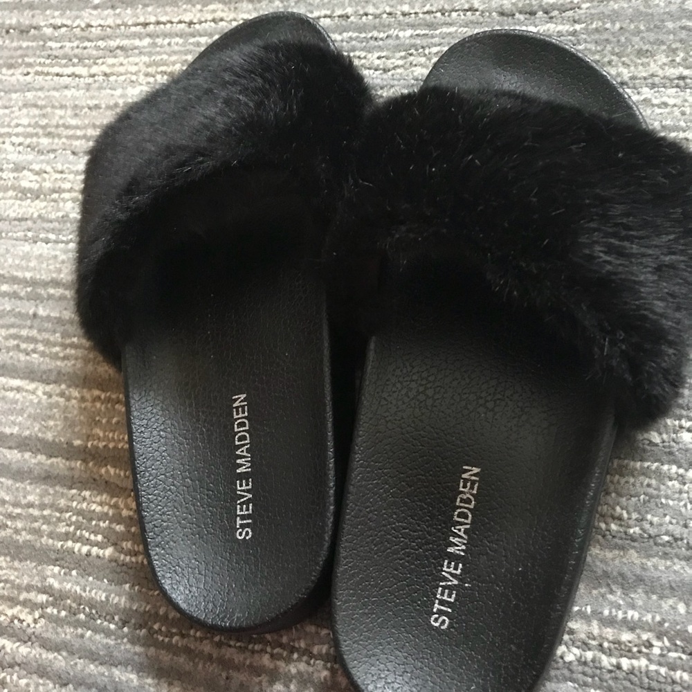 Steve Madden Fur Slides